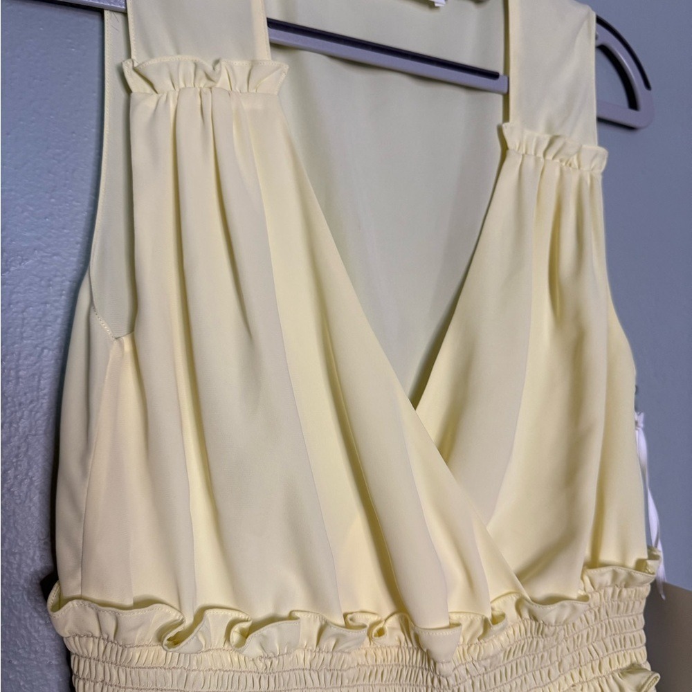 NWT Amanda Uprichard New York pale yellow‎ ruffle blouse - Picture 5 of 6